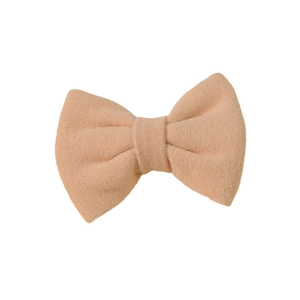Minimalist beige faux cashmere bow hair clip for girls with soft fabric texture