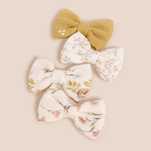 Lot de Barrettes à Nœud en Coton pour Enfants Imprimé Floral et Animal Nœud Papillon Accessoires de Cheveux pour Bébés Filles