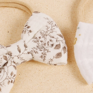 Weiches Baby Stirnband mit Baumwollschleife und elastischem Nylonband für Kleinkinder