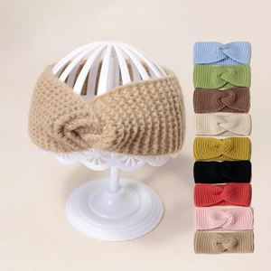 Bandeau en Tricot pour Enfants Turban Torsadé Chaud Cache-Oreilles pour Bébés Filles Hiver Automne Accessoires de Cheveux en Fil