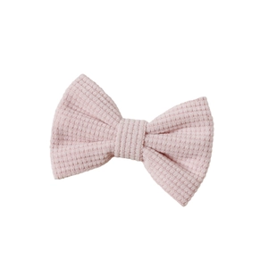 Barrette à cheveux avec nœud en velours côtelé rose rayé pour filles au design élégant