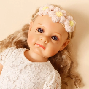 Fascia per Capelli per Neonati con Fiori all'Uncinetto Fatta a Mano Morbido Nylon Elastico Filato Floreale per Bambine