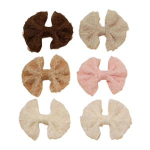 Lot de 6 barrettes à cheveux en dentelle aux couleurs pastel douces pour filles