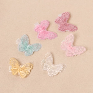 Dolci Fermagli per Capelli a Farfalla in Organza a Doppio Strato per Bambini Forcine a Farfalla in Rete Ricamata per Neonate