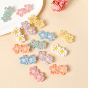 Kids Lace Embroidery Flower Hair Clips Fabric Camellia Hair Pins Sweet Floral Toddler Infant Bangs Clips Hair Accessories