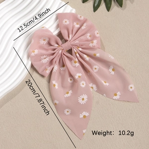 Haarschleife für Mädchen mit Gänseblümchen-Druck aus Chiffon und elegantem Schmetterlingsknoten