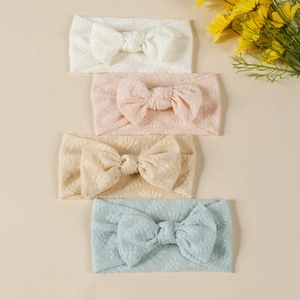 Bandeau Bébé Fille en Dentelle Avec Nœud Élastique Respirant Souple pour Nourrissons et Tout-Petits Style Princesse Accessoire Quotidien