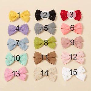 Barrettes à Cheveux Nœud en Velours Côtelé Enfants Pois Dorés Barrettes Filles Symétriques Accessoires Cheveux Doux