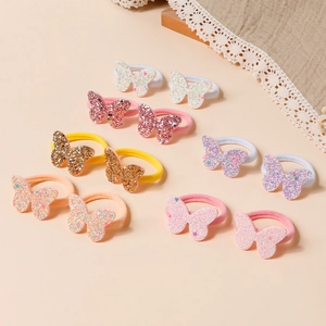 Elastici per Capelli a Farfalla Glitterati Morbidi in Tessuto per Neonati Bambine Piccole Accessori per Capelli Dolci