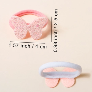 Elastici per capelli con farfalle di paillettes per bambine, accessori colorati da 4cm