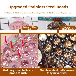 Close-up of hair claw clip with rust-proof stainless steel beads and crystals
