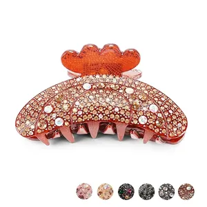 Große Acryl Strass Haarkralle Für Damen Elegant Handgefertigte Kristall Haarspangen Funkelnde Kopfschmuck Accessoires