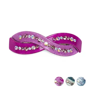 Fermaglio per Capelli in Acetato Forma di Otto Infinito Per Donna Elegante Strass Fermaglio a Molla Accessori per Capelli Moda