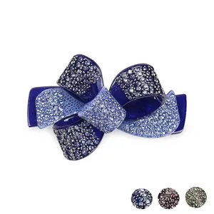 Acetate Rhinestone Butterfly Bow Hair Clip French Elegant Spring Clip Vintage Hair Accessories For Women Wedding Party Jewelry