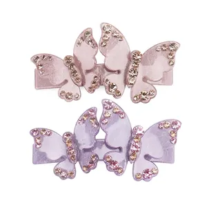 Elegant Butterfly Rhinestone Hair Clip Acrylic Inlaid Crystal Spring Clip Fashion Ladylike Hairpins For Women Hair Accessories