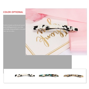 Classic tortoise shell acetate hair clip set with vintage patterned spring barrettes for women