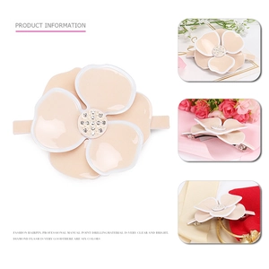 Elegant large acrylic camellia flower hair clip with sparkling crystals and spring clip