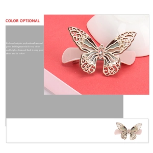 Französische Acetat-Schmetterling-Haarklammer mit Strasssteinen und bunter Emaille