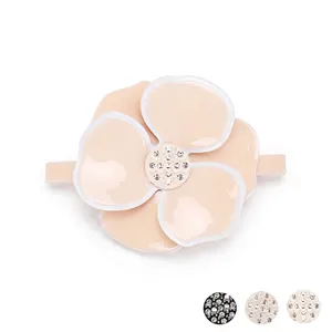 Large Acrylic Camellia Flower Hair Clip Elegant Rhinestone Spring Clip Sweet Floral Hair Accessories For Women