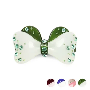 Fermaglio per Capelli con Fiocco in Acrilico e Strass Elegante Molla per Donna Accessori per Capelli alla Moda Stile Dolce