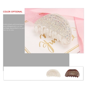 Pinces à cheveux de luxe en acrylique avec strass brillants en six couleurs élégantes