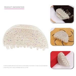 Détails de pinces à cheveux de luxe en acrylique avec strass colorés et forage manuel