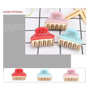 Sparkly medium-sized hair claws with colorful crystals in red pink and blue
