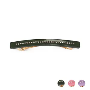 Minimalist Acetate Spring Hair Clip For Women Rhinestone Inlaid Barrette Elegant Ponytail Holder Fashion Hair Accessories