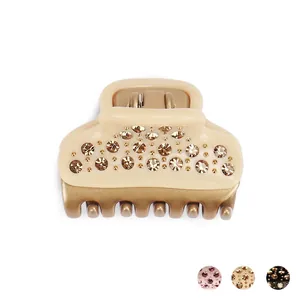 French Cellulose Acetate Rhinestone Hair Claw Medium Hair Clip Elegant Retro Hair Accessories For Women Hair Styling Tool