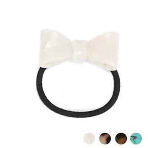 Acetate Marble Pattern Bowknot Hair Ties Elastic Hair Bands For Women Modern Minimalist Tortoiseshell Hair Accessories