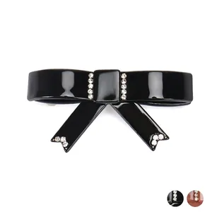 Elegante Fermaglio per Capelli con Fiocco in Acetato e Strass Scintillanti Stabile Clip a Molla per Donna Ragazza Accessori per Capelli