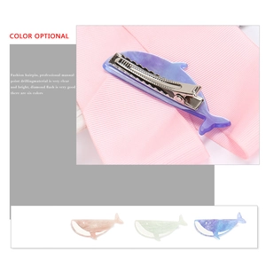Barrettes dauphin chic en acrylique avec texture marbrée en couleurs pastel variées