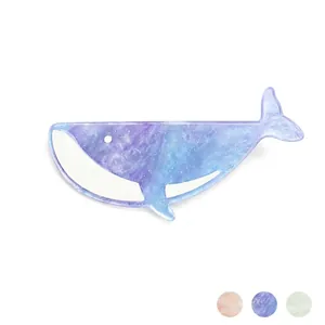 Pince à Cheveux en Acrylique Baleine Texture Marbrée Ciel Étoilé Animal Mignon pour Femmes Accessoire de Tête Quotidien