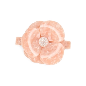 Acetate Camellia Flower Hair Clip Rhinestone Inlaid Spring Clip Elegant Hair Accessories For Women Daily Party Jewelry