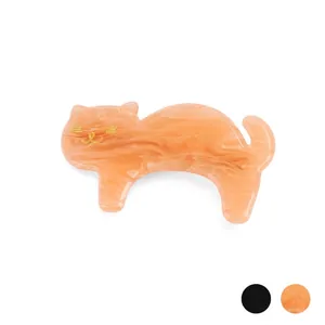 Pince à Cheveux Chat en Acrylique Fait à la Main Motif Marbre Pince à Bec de Canard pour Enfants Accessoire de Coiffure Doux Filles