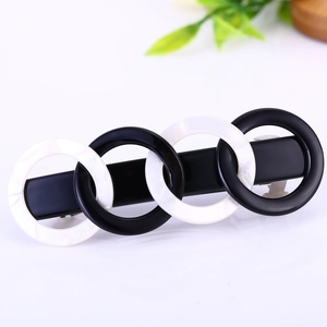 Minimalist marble pattern acetate interlocking circles spring hair clip for women