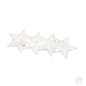 Women Acetate Star Hair Clip Fresh Harajuku Style Artificial Pearl White Linked Five-Pointed Star Hairpin Fashion Hair Accessory