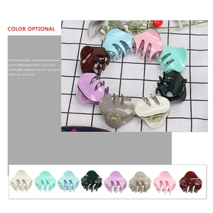 Glossy acrylic candy color ponytail hair claw clips set in 8 various vibrant shades