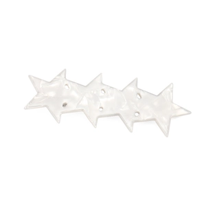 Acetate star-shaped hair clip with pearl white marble texture for girls and women