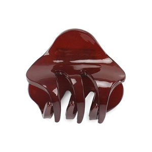 Glossy burgundy acrylic hair claw clip with smooth polished finish for secure styling