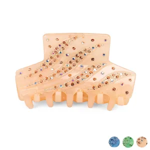 Acryl Strass Haarklammer Für Damen Elegant Wellenmuster Geometrisch Haarschmuck Funkelnde Haargreifer Barrette