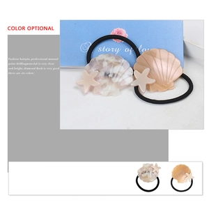Elastici per capelli stile oceano con conchiglia e stella in crema e rosa pesca