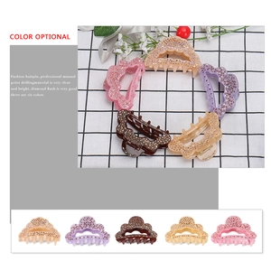 Pince à cheveux en acrylique avec strass brillants en plusieurs couleurs pour femme