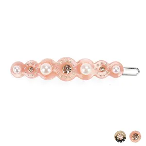 Koreanischer Stil Acetat Wellenkreis Haarklammer Mit Kunstperle Und Strass Retro Süße Pony Clip Für Damen Mädchen Schmuck