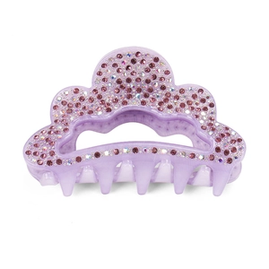 Pince à cheveux nuage violette avec strass brillants pour une coiffure élégante