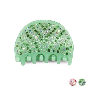Molla per Capelli in Acrilico alla Moda per Donna con Strass Luccicanti Design Vintage Semicircolare Accessorio Quotidiano