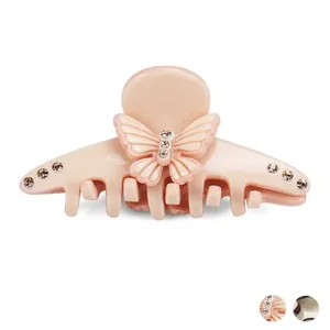 Elegant Acetate Butterfly Hair Claw Clip With Austrian Rhinestones For Women Girls Sweet Korean Style Hair Accessory
