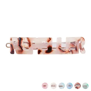 Fashion Acetate English Letter Hair Clip Marble Tortoiseshell Pattern Hairpin Elegant Side Clip Handmade Sweet Hair Accessories For Women