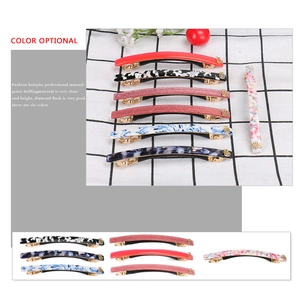Minimalist acetate geometric spring hair clip in multiple colors and marble patterns