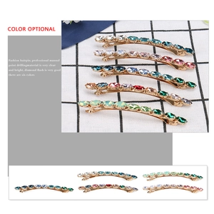 Barrettes à cheveux étincelantes en cristal et strass colorés sur base en alliage